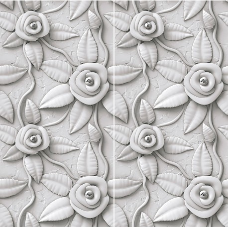 Carrelage sol et mur en grès cérame émaillé Motif 3D Roses