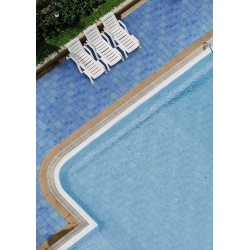 Carrelage sol mur piscine en grès cérame motif Jakarta Bleu